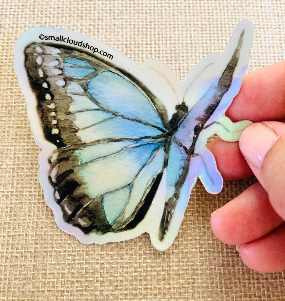 Blue Butterfly - holographic stickers