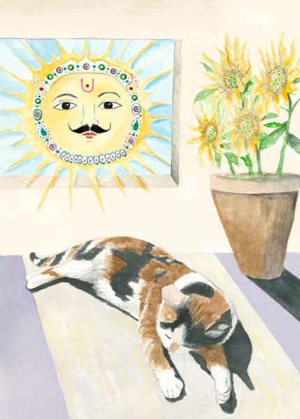 The Sun- Black Seed Tarot - original art card #19