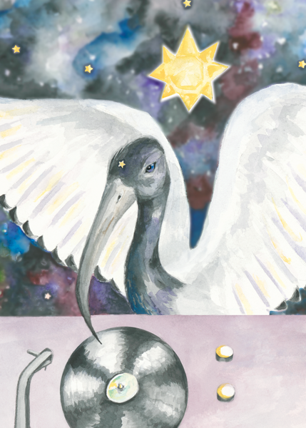 The Chariot- Black Seed Tarot - Ibis, card #7