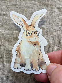 Head and Heart Bunny - die cut stickers